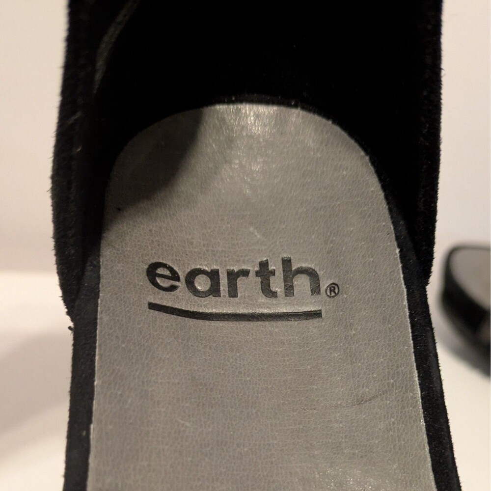 Earth Ficus Sagittarius Ankle Strap Back Comfort Sandal Pewter Suede Women Sz 7M - Picture 6 of 8